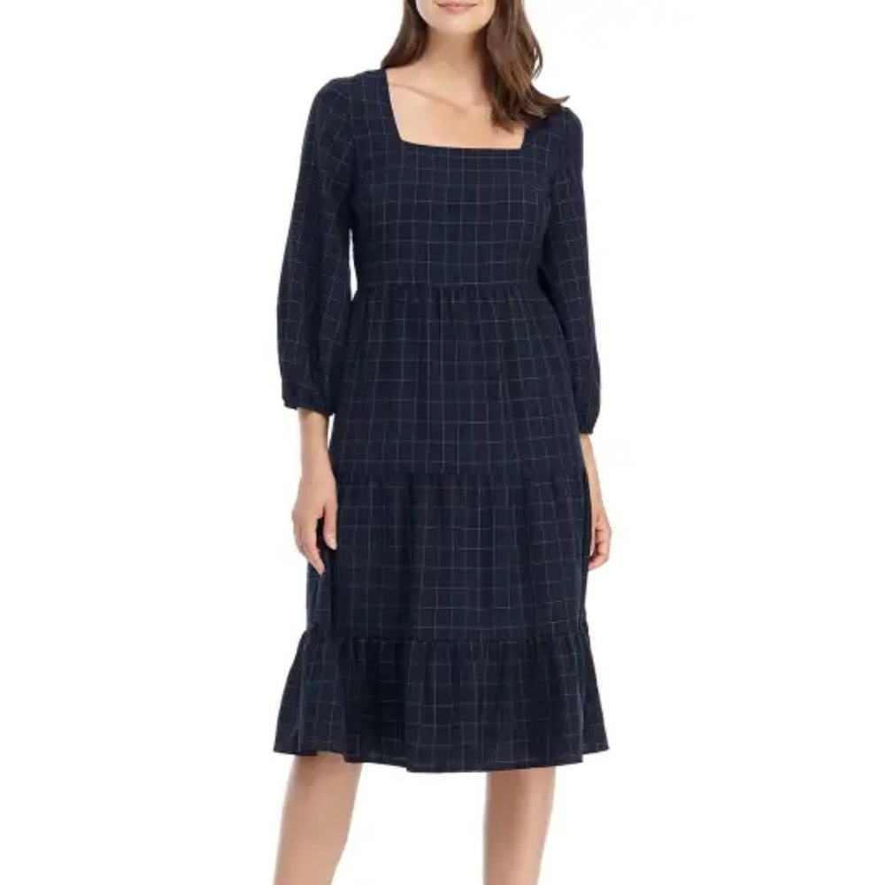 Gal Meets Glam Plaid Midi Dress